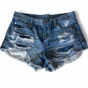 American Eagle Vintage Hi-Rise Festival Destroyed Denim Shorts, Size 4